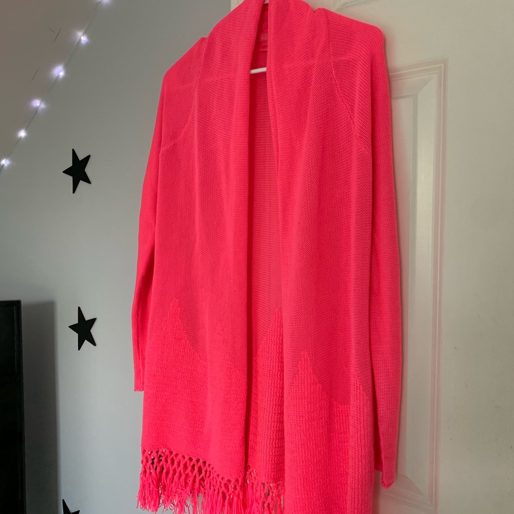 Lilly Pulitzer Tatum Long Fringe Hem Cardigan!